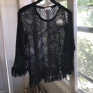 ViCOLO Made in Italy black cotton knit sweater